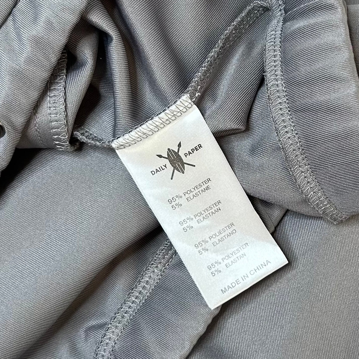 Secondhand grey Daily Paper Zip-Up Jacket with green Logo on the sleeves