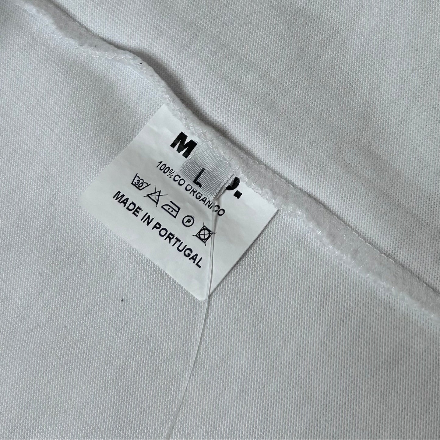 Secondhand white cotton Mugo Department T-Shirt with Print