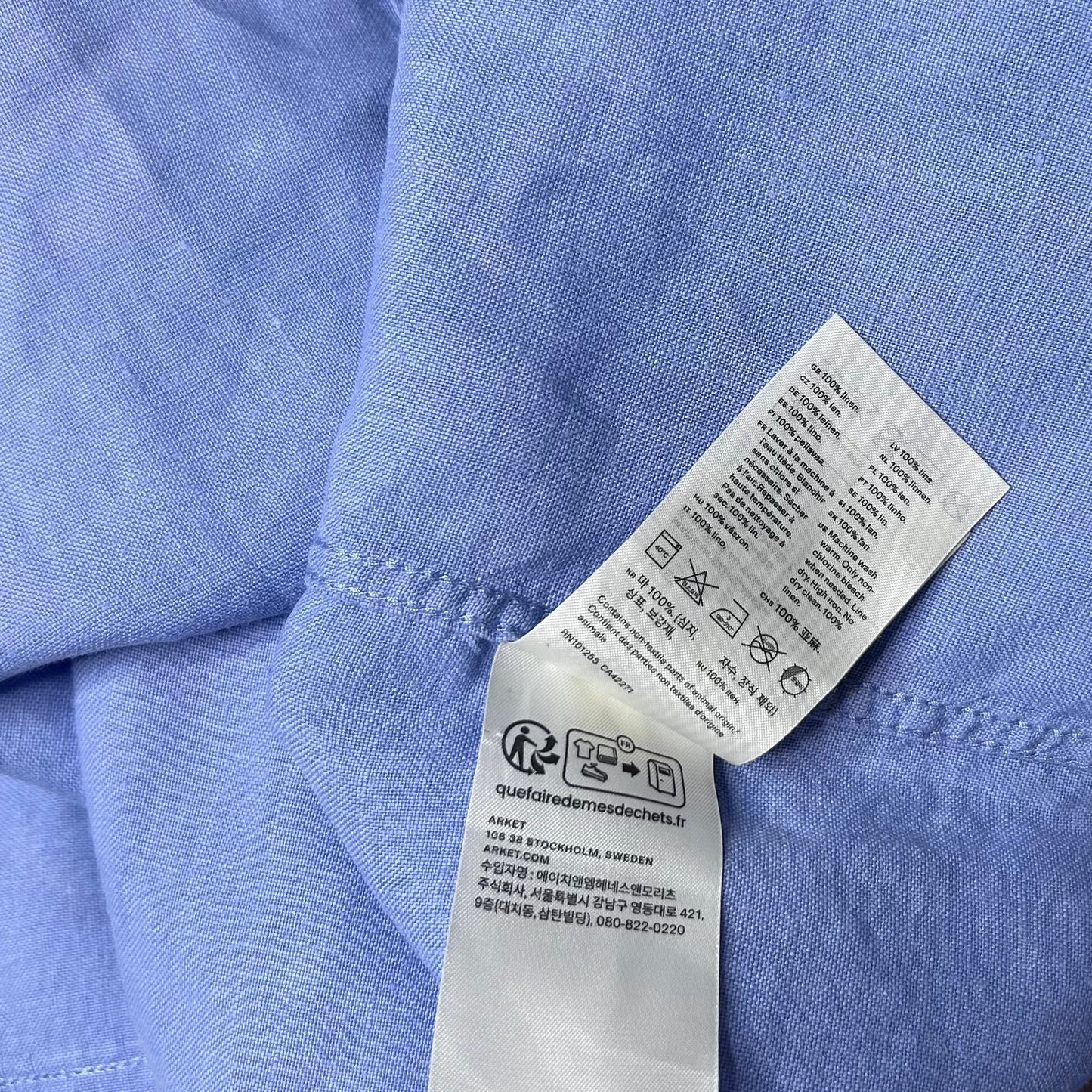 Secondhand light blue linen Arket Shirt