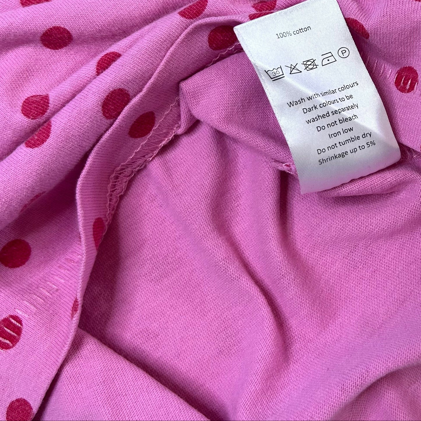 Secondhand pink cotton Envii Longsleeve with red polka dots
