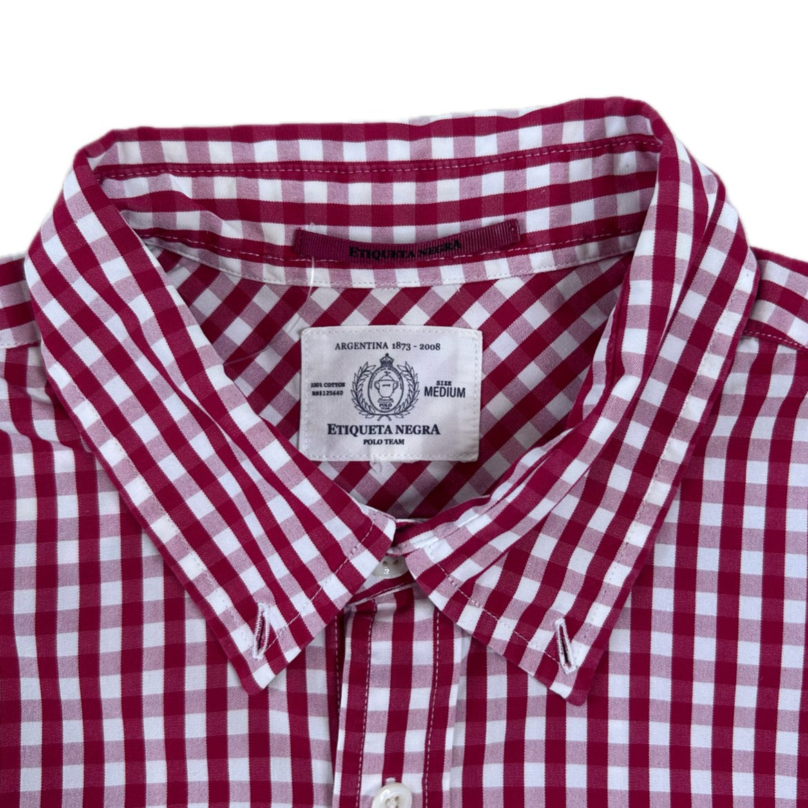 Secondhand red and white checkered cotton Etiqueta Negra Shirt