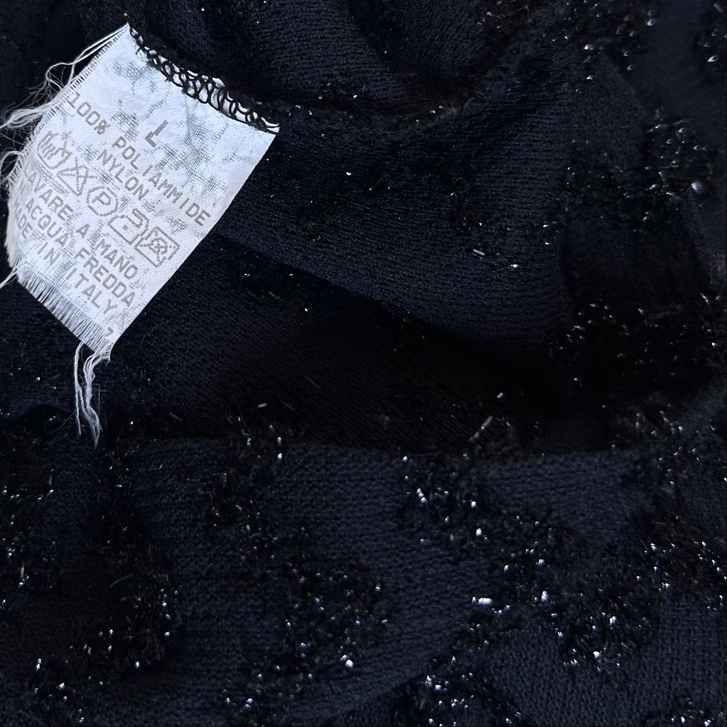 Vintage black glitter Y2K Sara Glenzer 3/4 Longsleeve