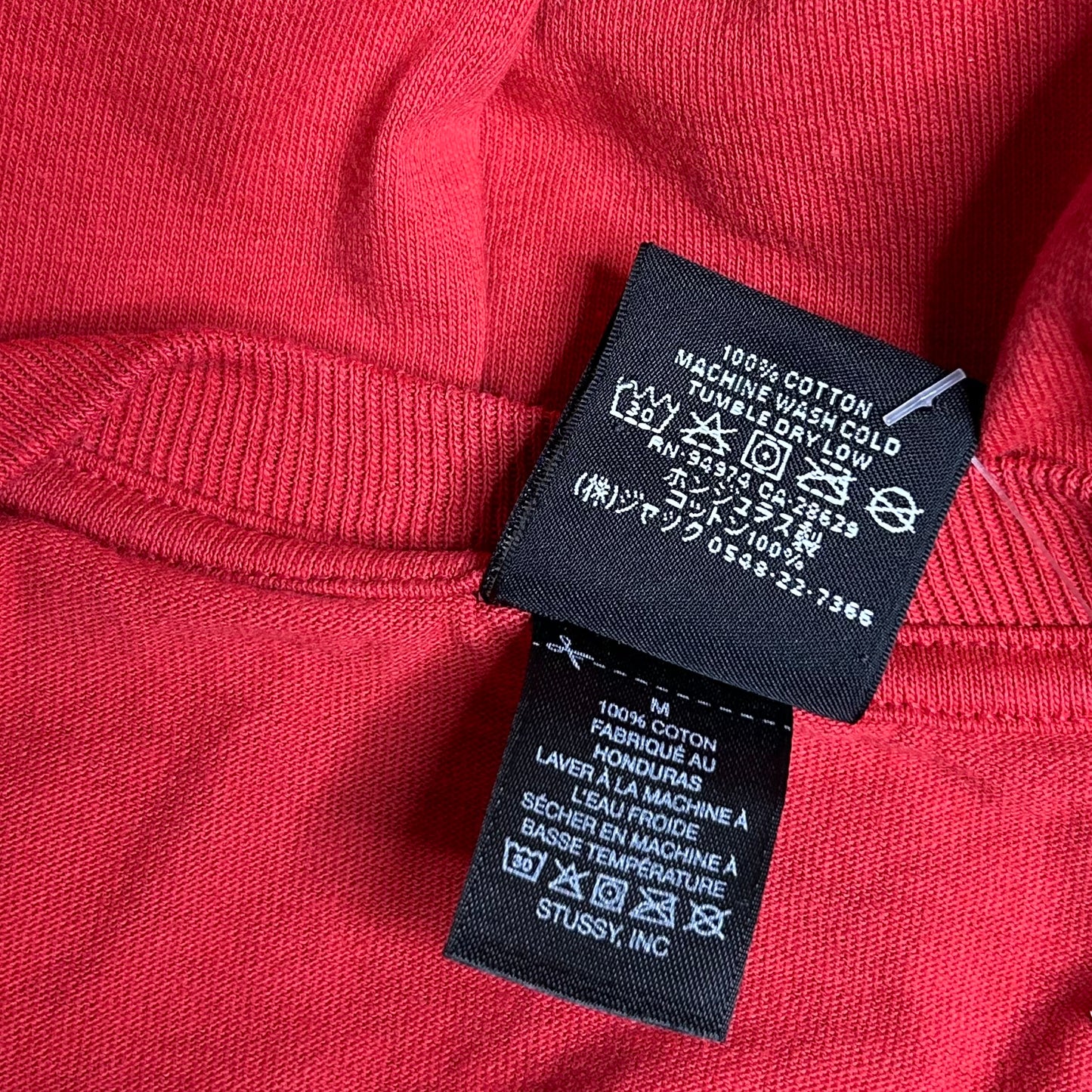 Secondhand red cotton Stüssy T-Shirt with Strawberry Print