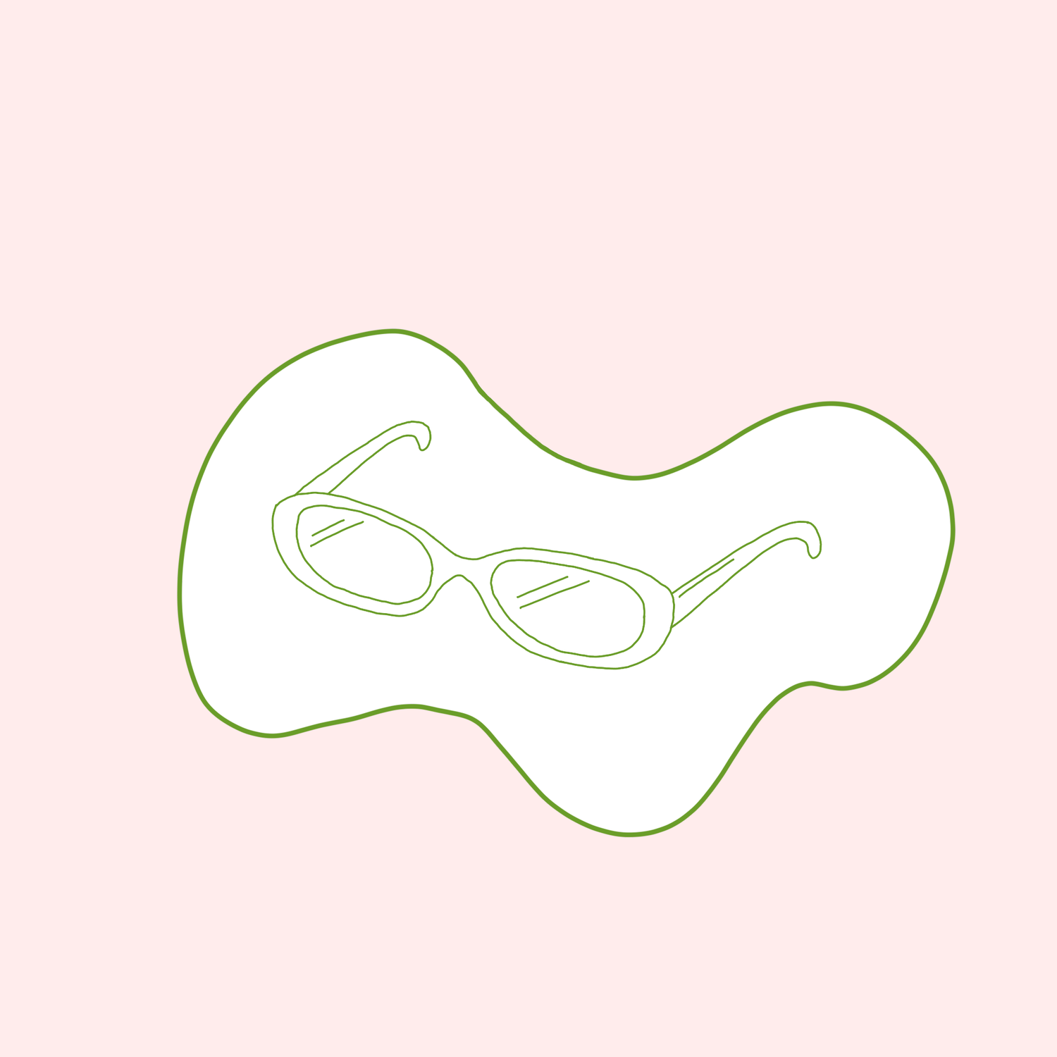 Illustration of secondhand and vintage sunglasses.