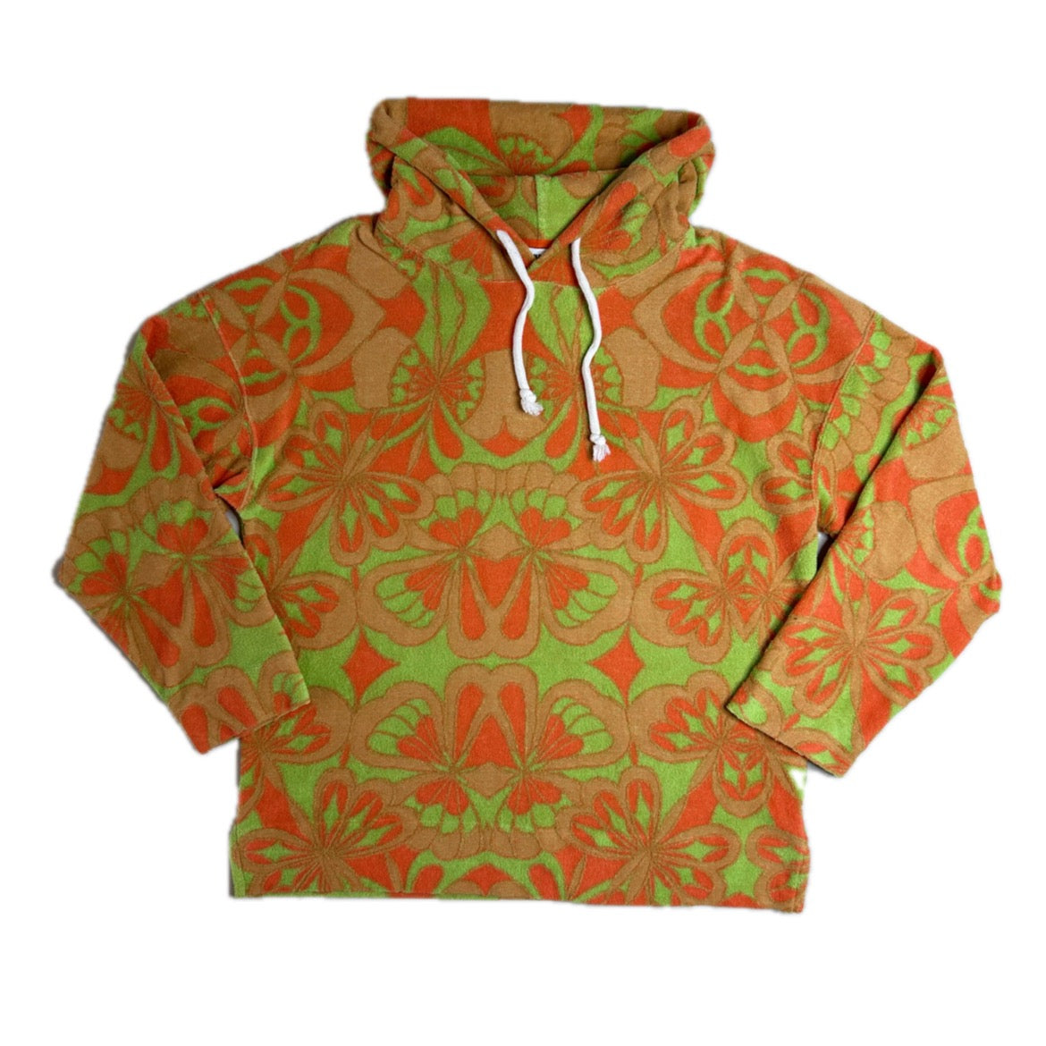 Secondhandhand green and orange cotton terrycloth Sandro Hoodie