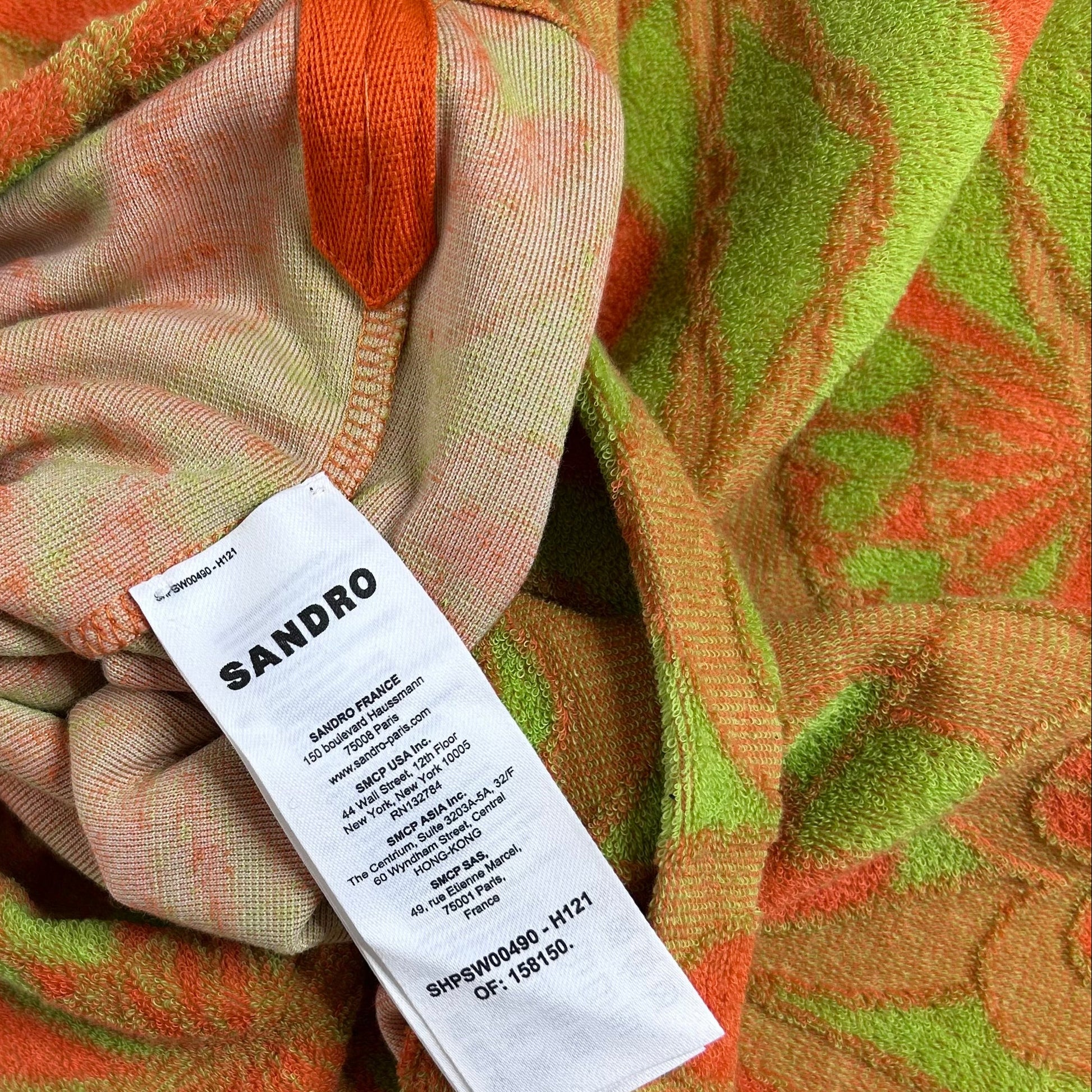 Secondhandhand green and orange cotton terrycloth Sandro Hoodie