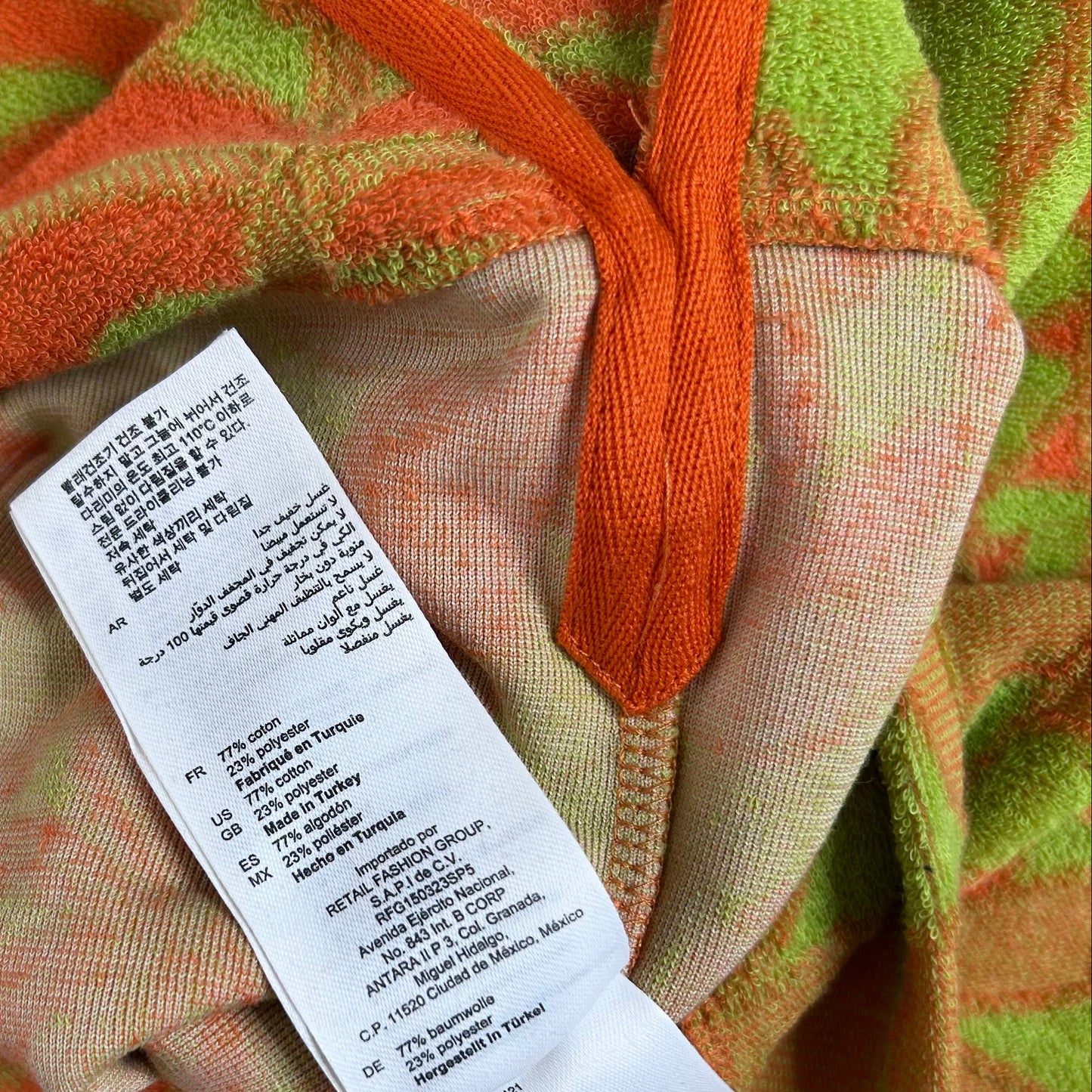 Secondhandhand green and orange cotton terrycloth Sandro Hoodie