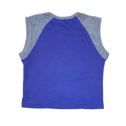 Vintage blue and grey cotton Top with glitter number 54