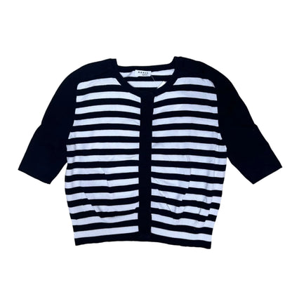Secondhand black and white striped cotton Akris Punto Cardigan 