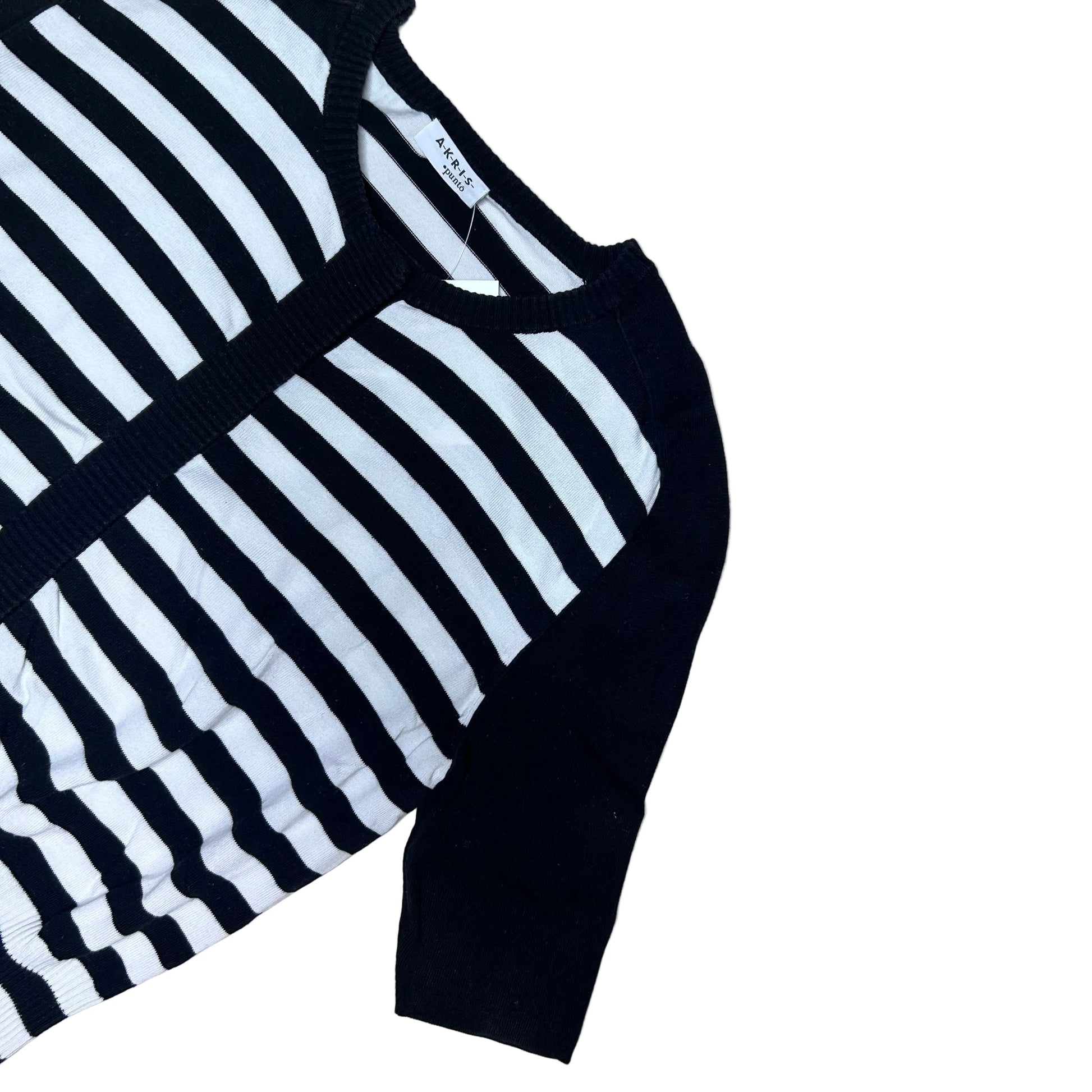 Secondhand black and white striped cotton Akris Punto Cardigan 