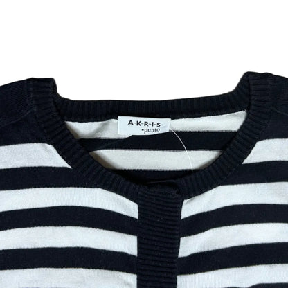 Secondhand black and white striped cotton Akris Punto Cardigan 