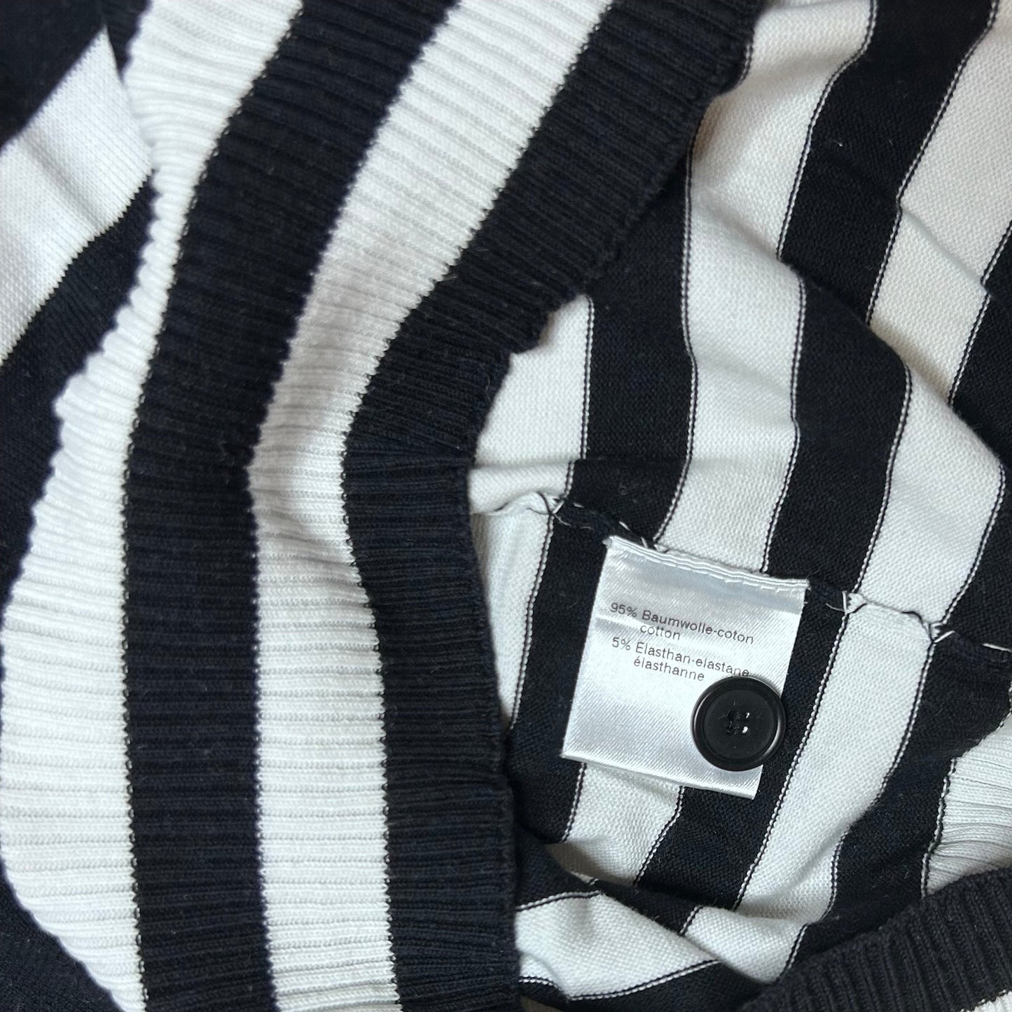 Secondhand black and white striped cotton Akris Punto Cardigan 