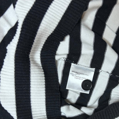 Secondhand black and white striped cotton Akris Punto Cardigan 