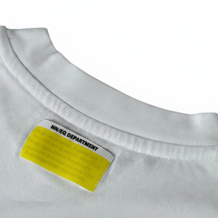 Secondhand white cotton Mugo Department T-Shirt with Print 