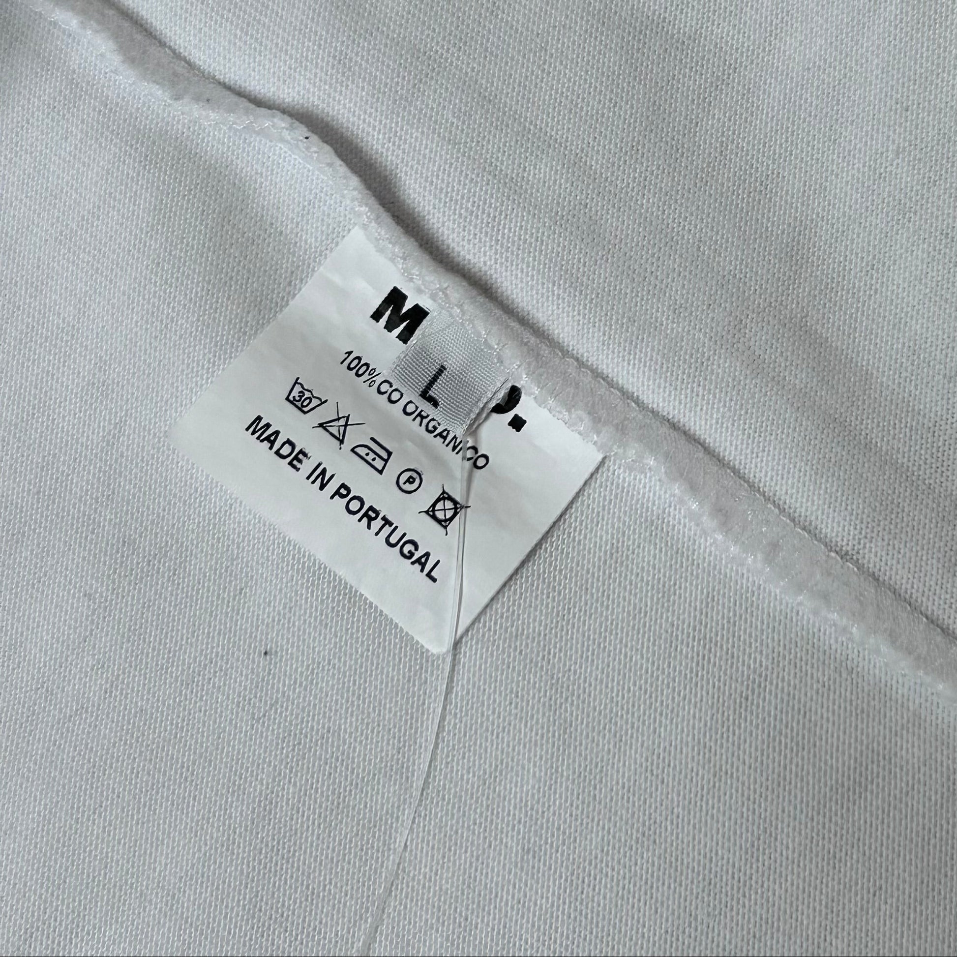 Secondhand white cotton Mugo Department T-Shirt with Print 