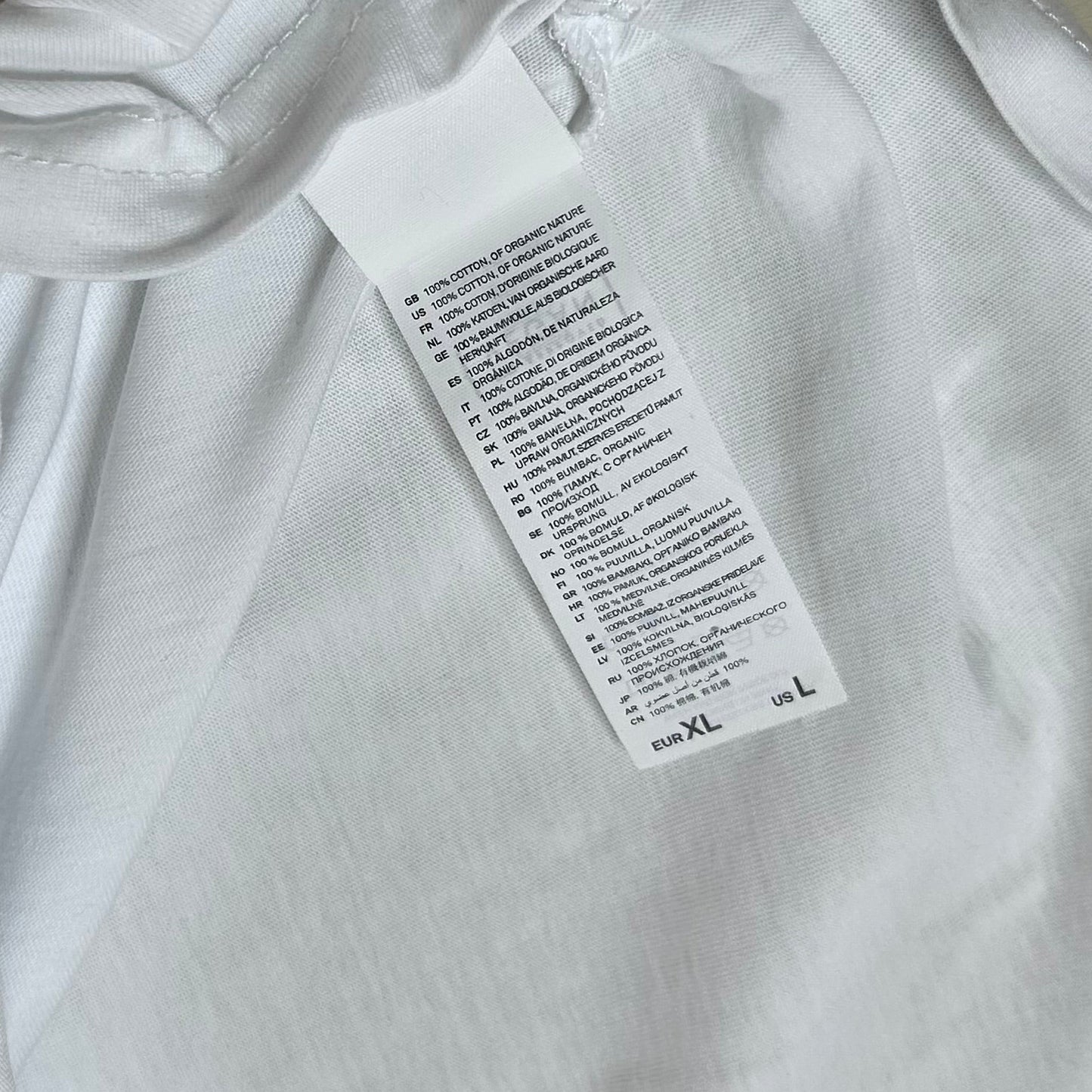 Secondhand white Stanley/Stella T-Shirt with pink graphic print 