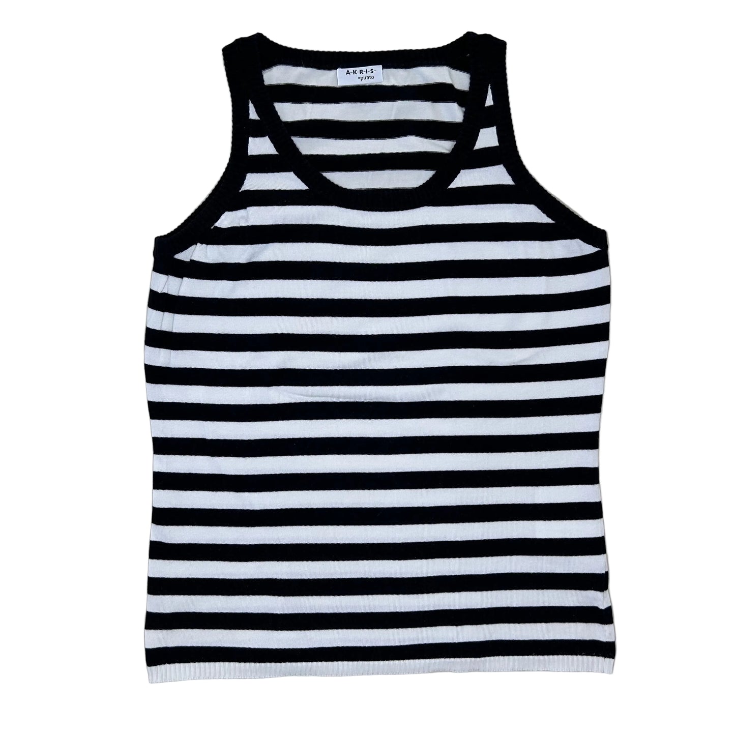 Secondhand black and white striped cotton Akris Punto Top 