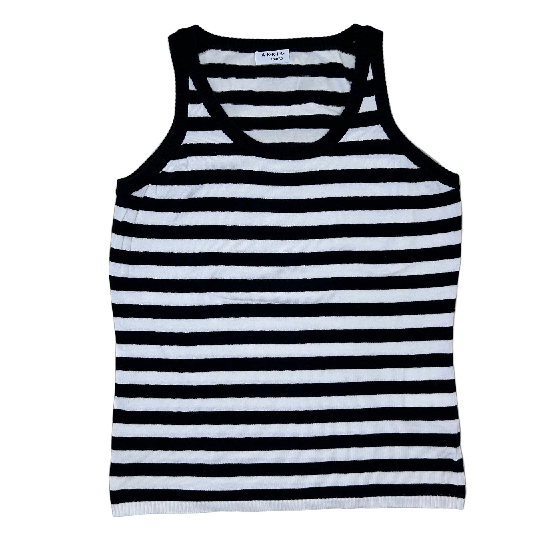 Secondhand black and white striped cotton Akris Punto Top 