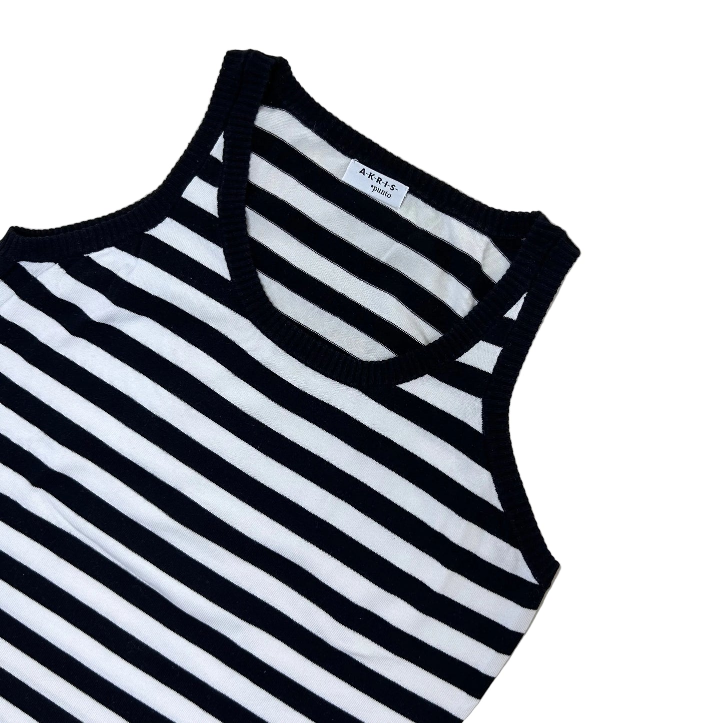 Secondhand black and white striped cotton Akris Punto Top 