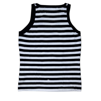 Secondhand black and white striped cotton Akris Punto Top 