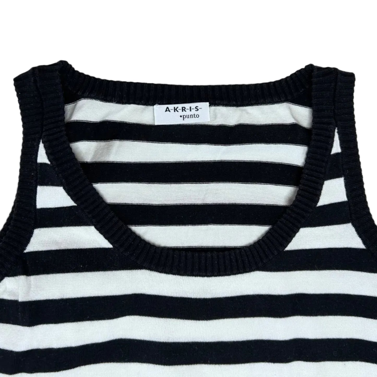 Secondhand black and white striped cotton Akris Punto Top 