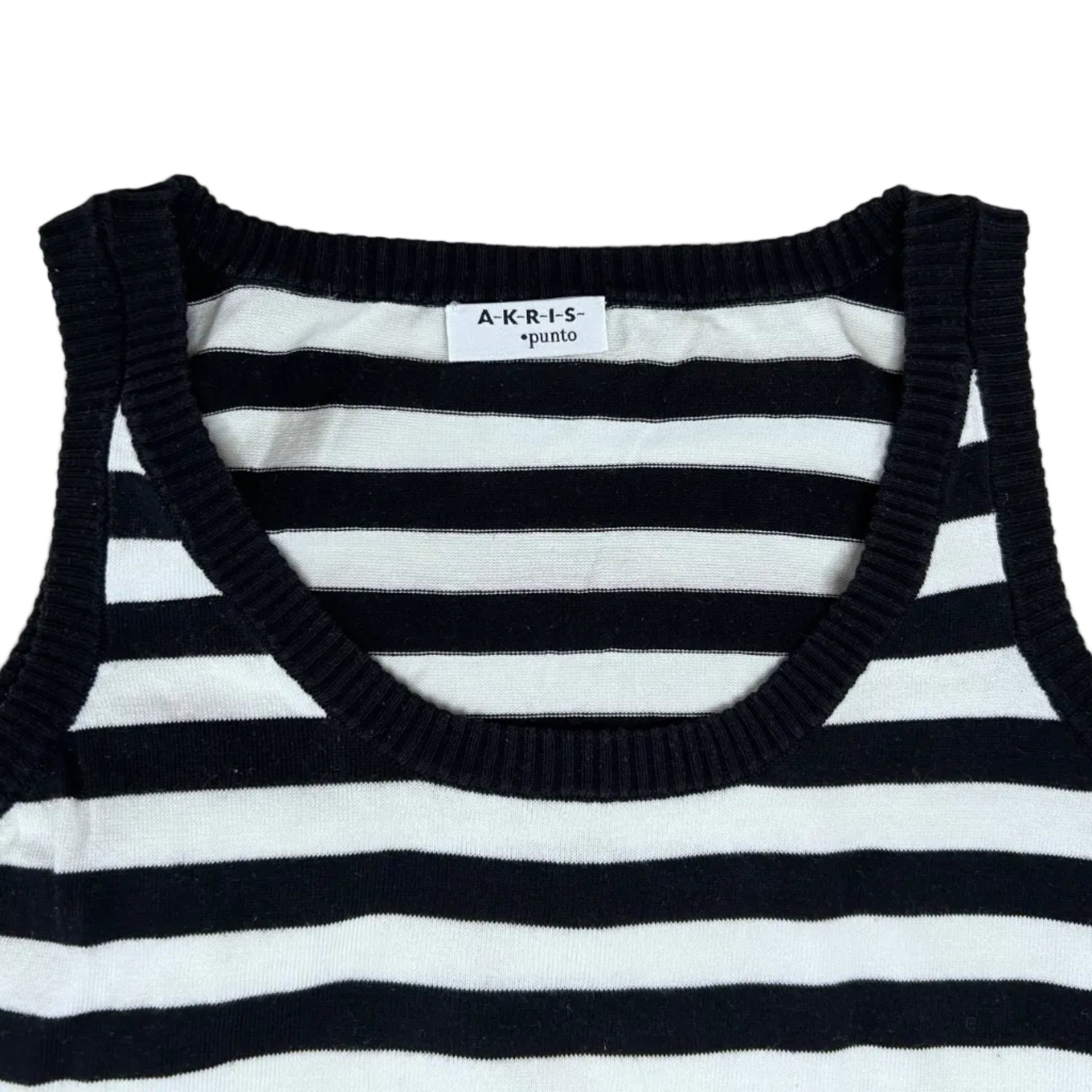Secondhand black and white striped cotton Akris Punto Top 