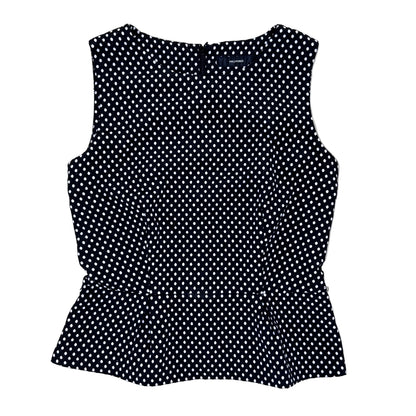 Secondhand black Hallhuber Top / Blouse with white dots 