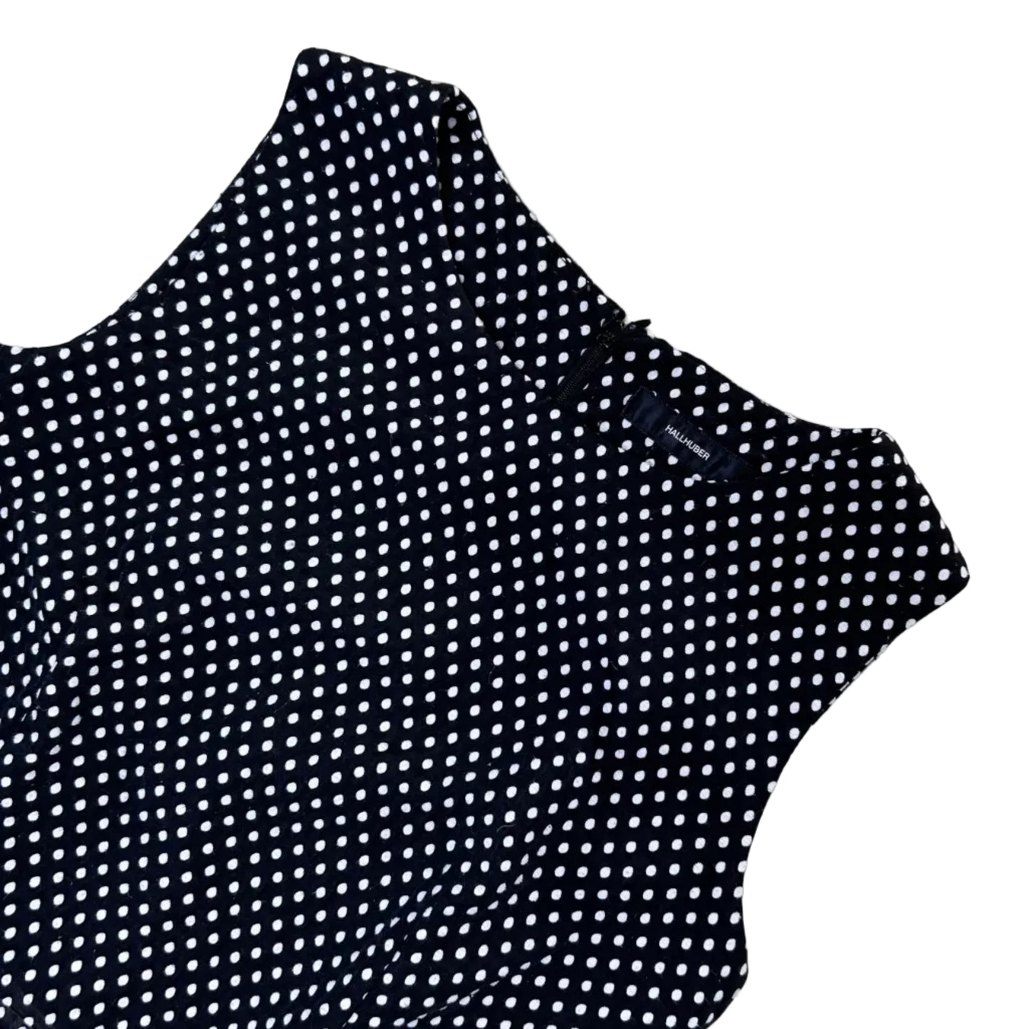 Secondhand black Hallhuber Top / Blouse with white dots 