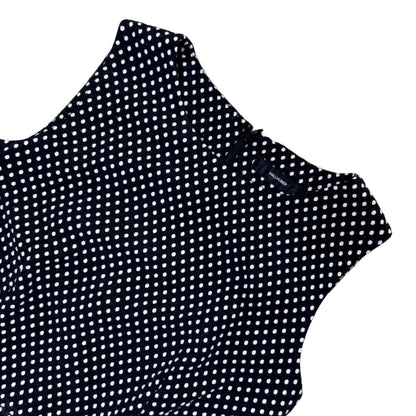 Secondhand black Hallhuber Top / Blouse with white dots 