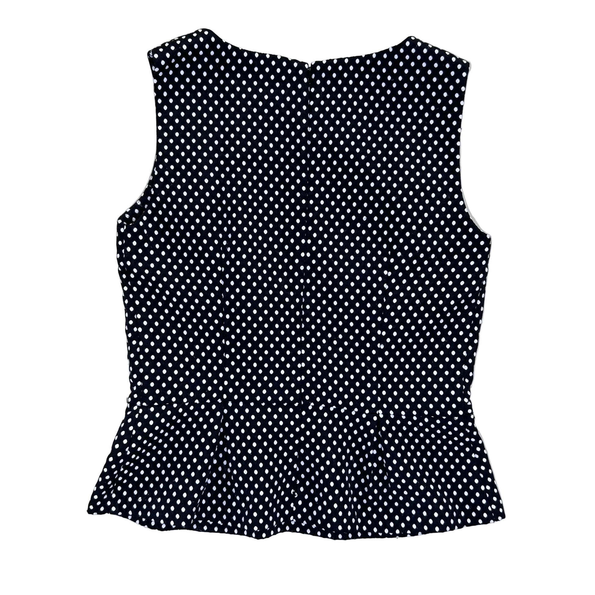 Secondhand black Hallhuber Top / Blouse with white dots 