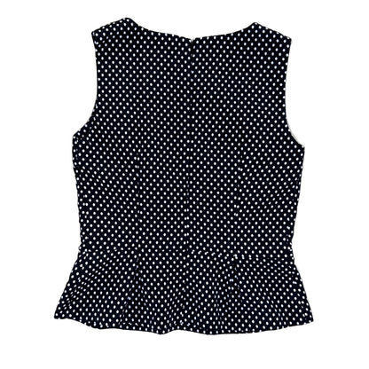 Secondhand black Hallhuber Top / Blouse with white dots 
