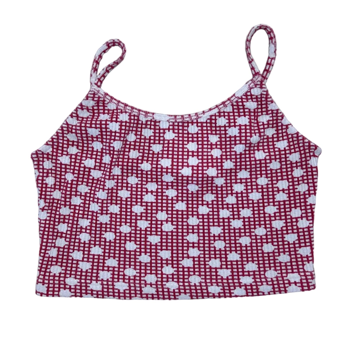 Secondhand red and white checkered American Vintage crop top with polka dots 