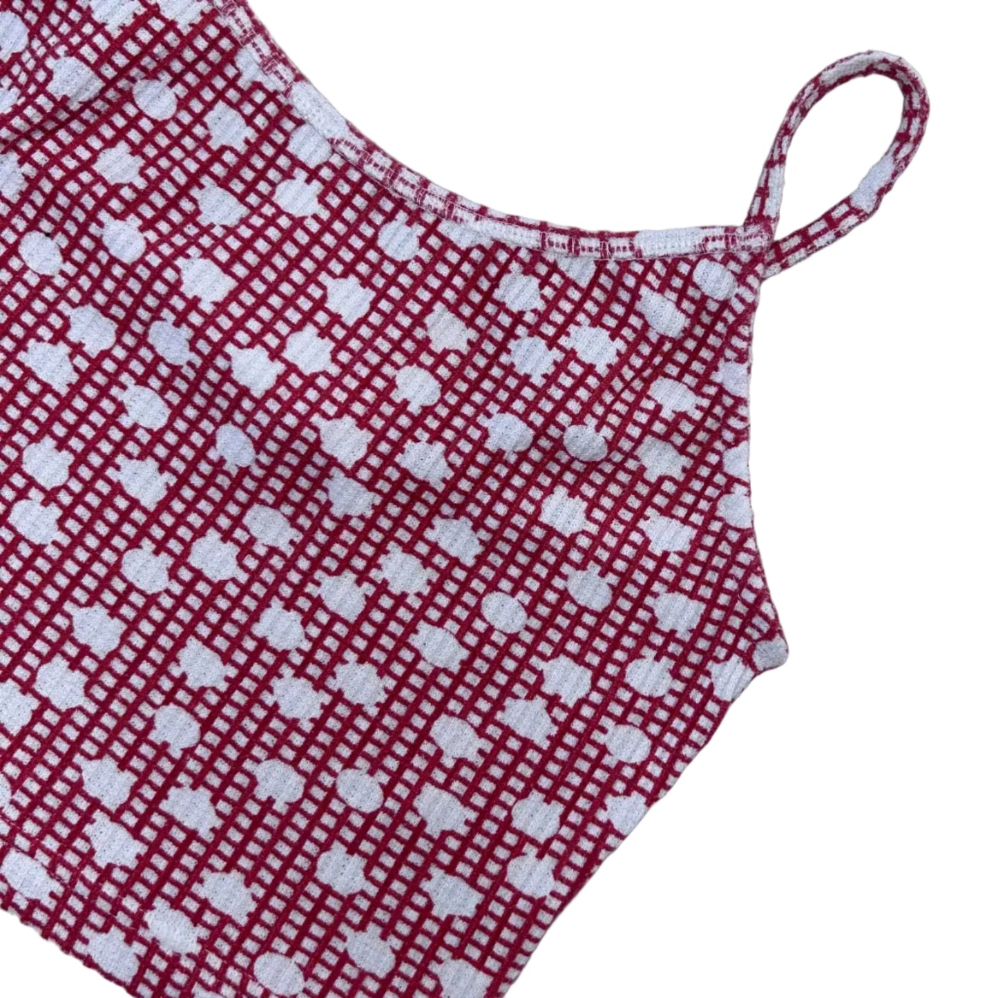 Secondhand red and white checkered American Vintage crop top with polka dots 
