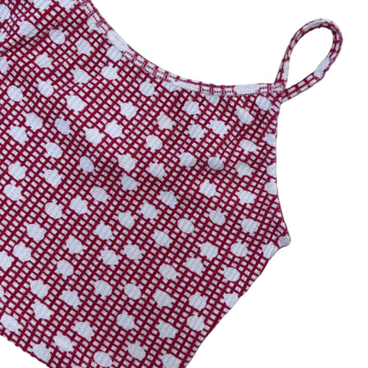Secondhand red and white checkered American Vintage crop top with polka dots 