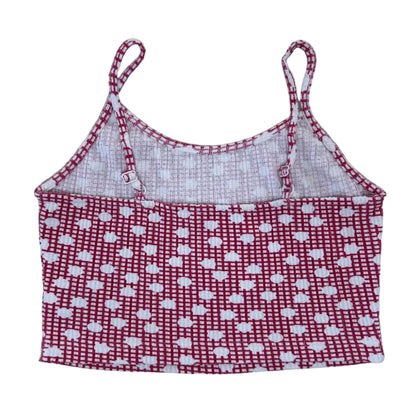 Secondhand red and white checkered American Vintage crop top with polka dots 