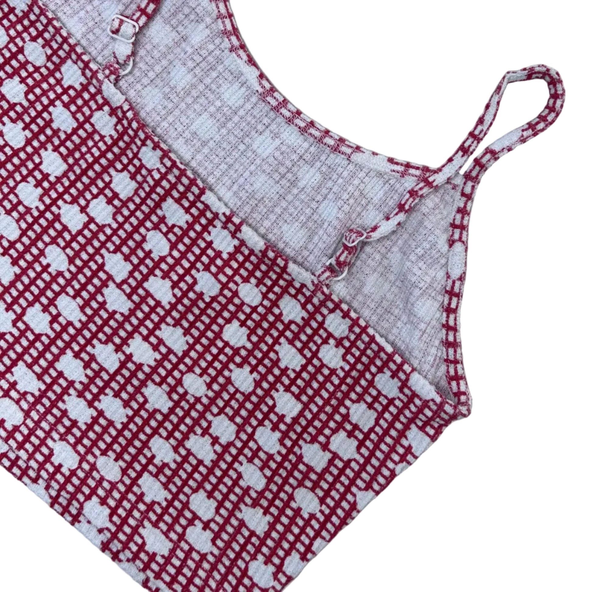 Secondhand red and white checkered American Vintage crop top with polka dots 