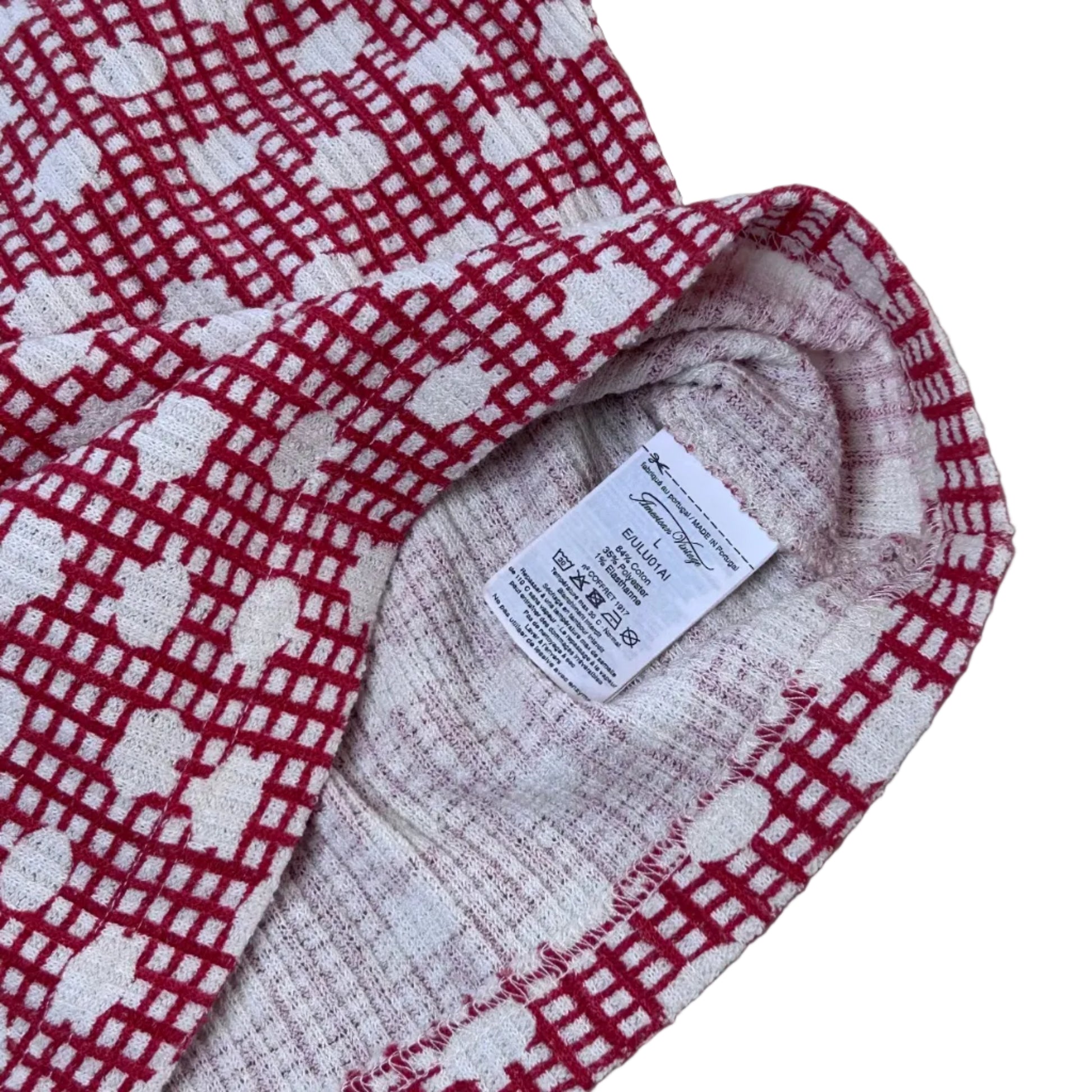 Secondhand red and white checkered American Vintage crop top with polka dots 