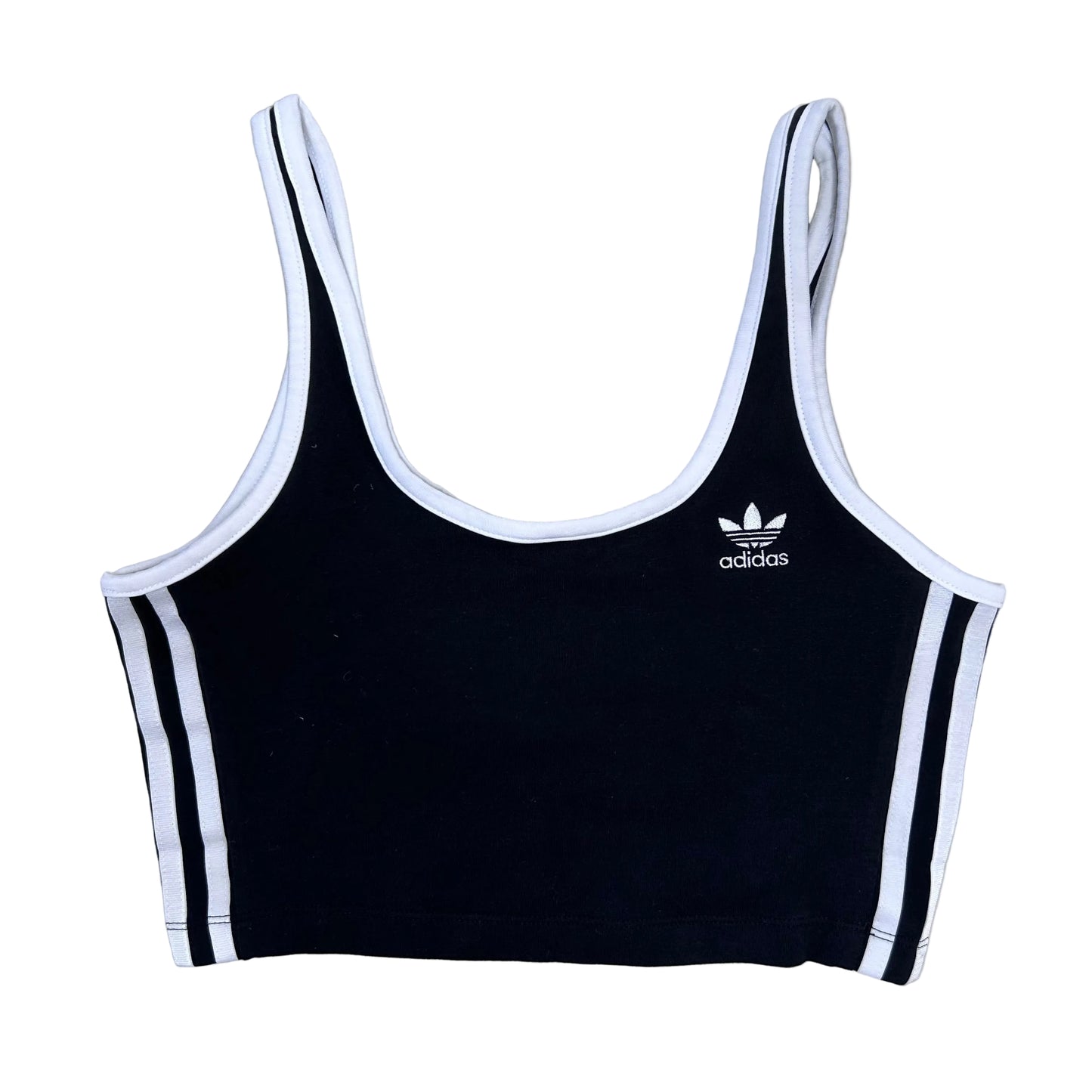 Secondhand black and white Adidas cropped Top 