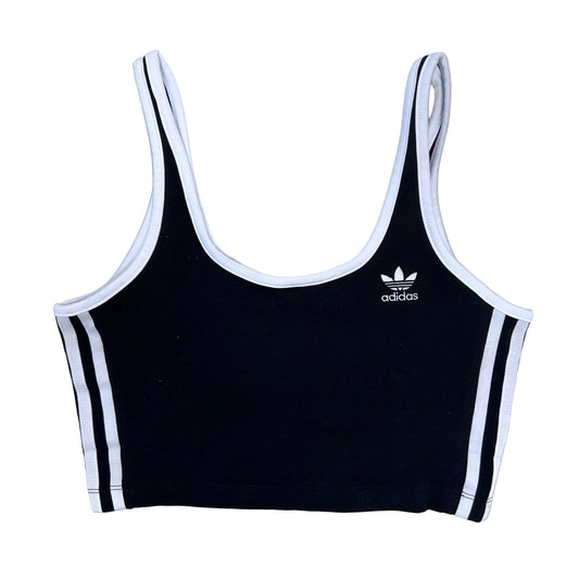 Secondhand black and white Adidas cropped Top 