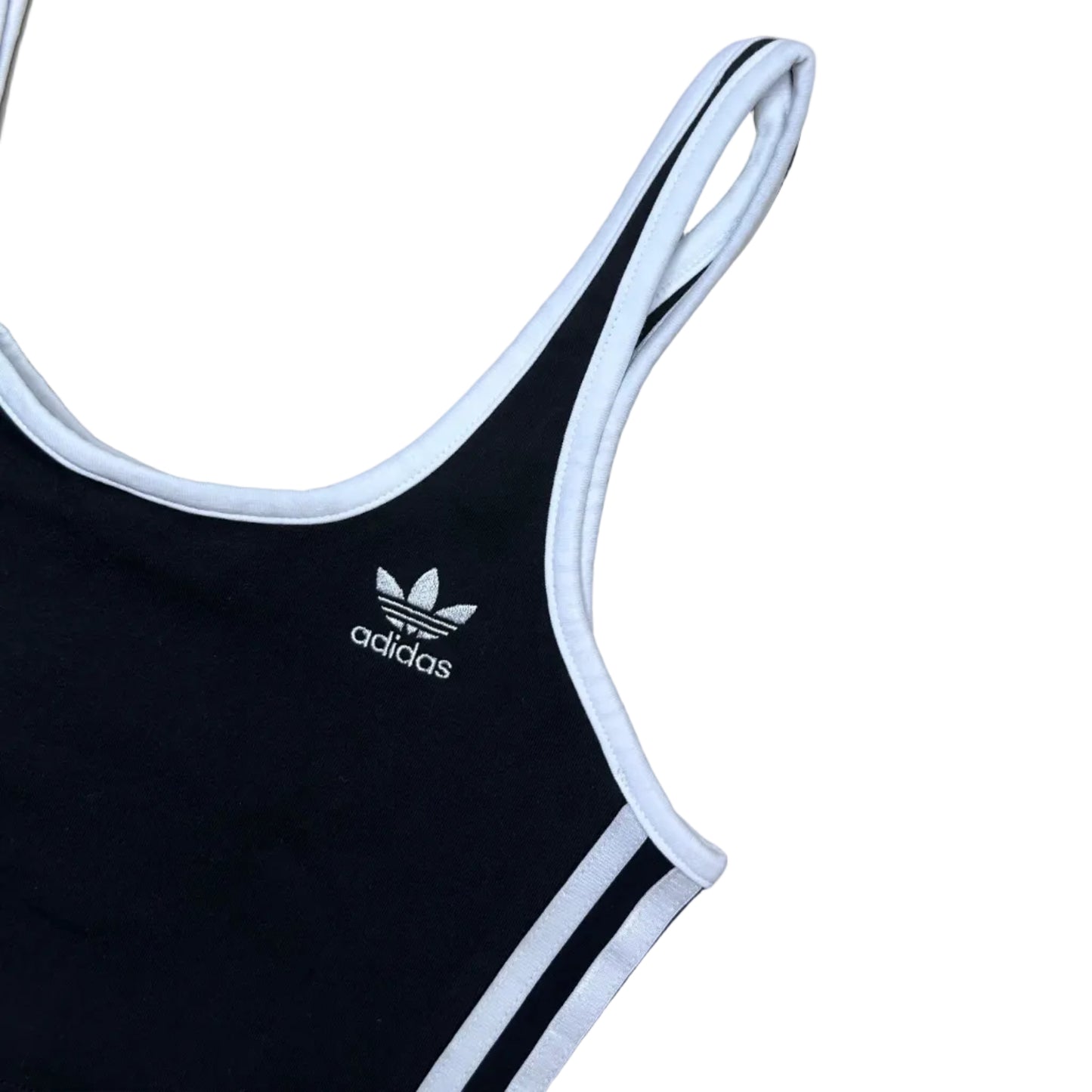 Secondhand black and white Adidas cropped Top 