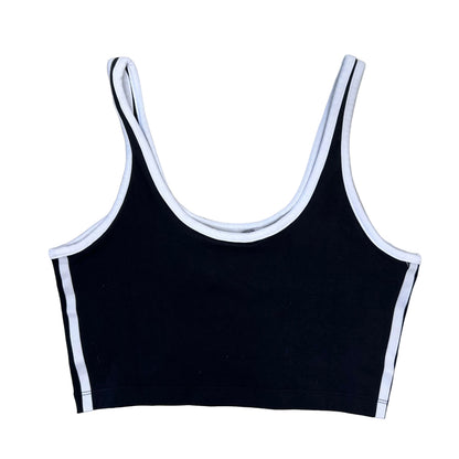 Secondhand black and white Adidas cropped Top 