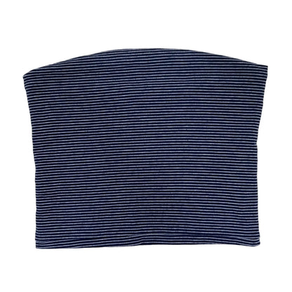 Secondhand cotton blue and white striped Brandy Melville Tube Top 
