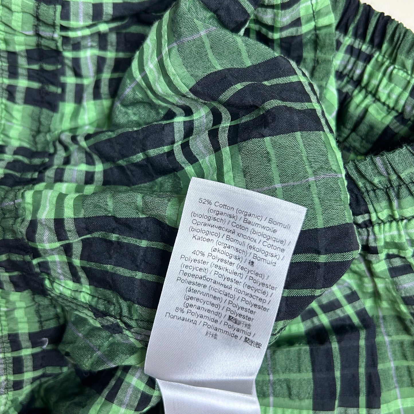 Secondhand green and black checkered Ganni Shorts 
