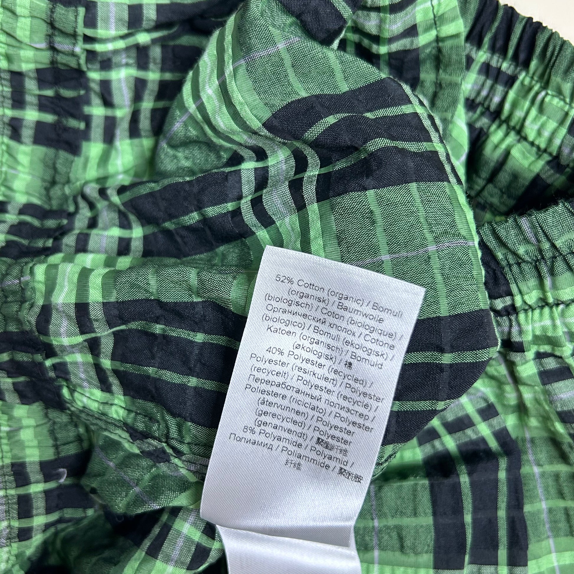 Secondhand green and black checkered Ganni Shorts 