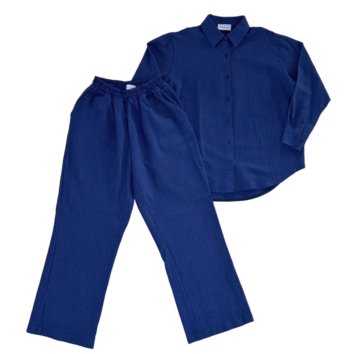 Secondhand dark blue striped Set Blouse and Pants