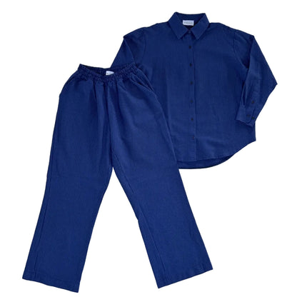 Secondhand dark blue striped Set Blouse and Pants