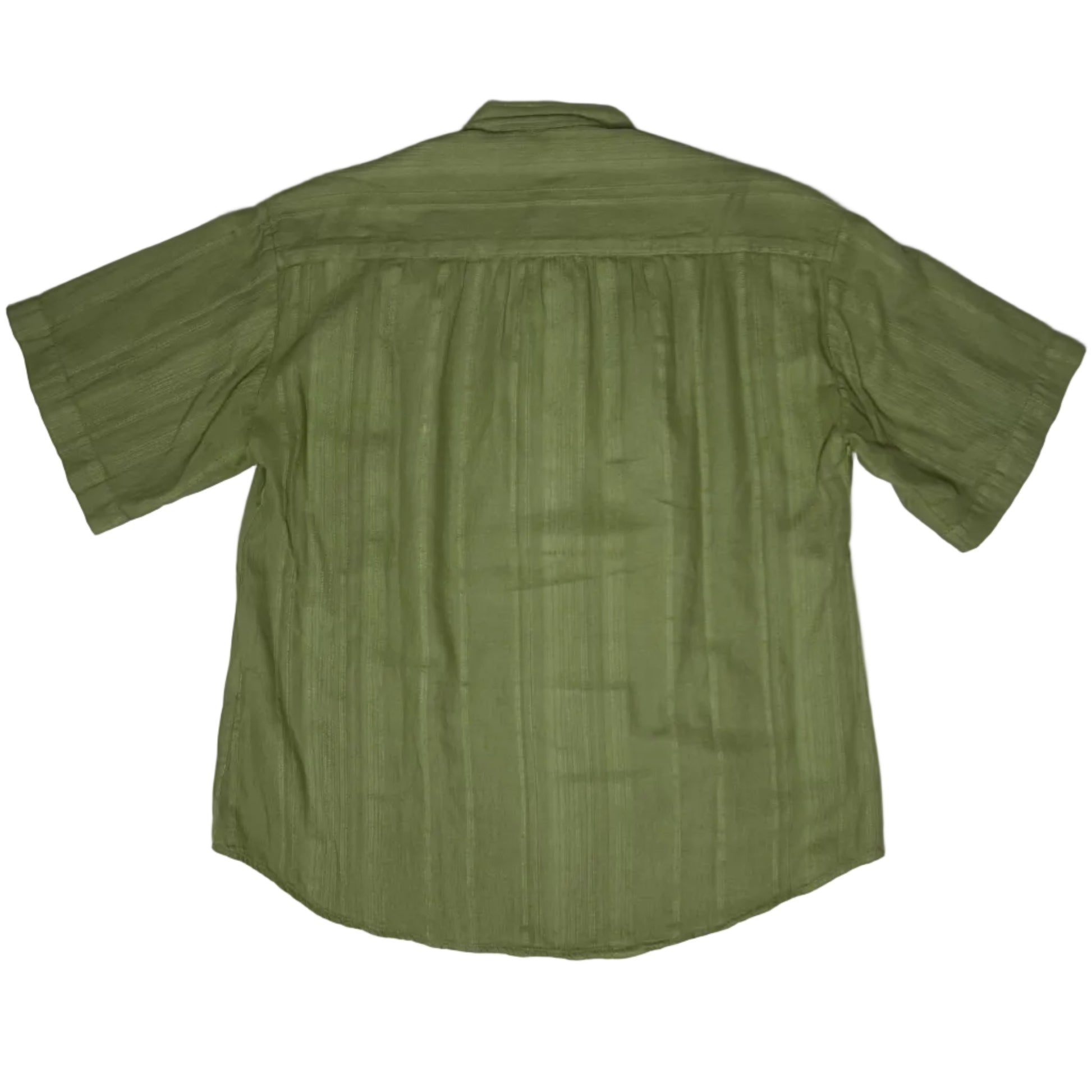 secondhand olive green / khaki cotton Hartford blouse with short sleeves