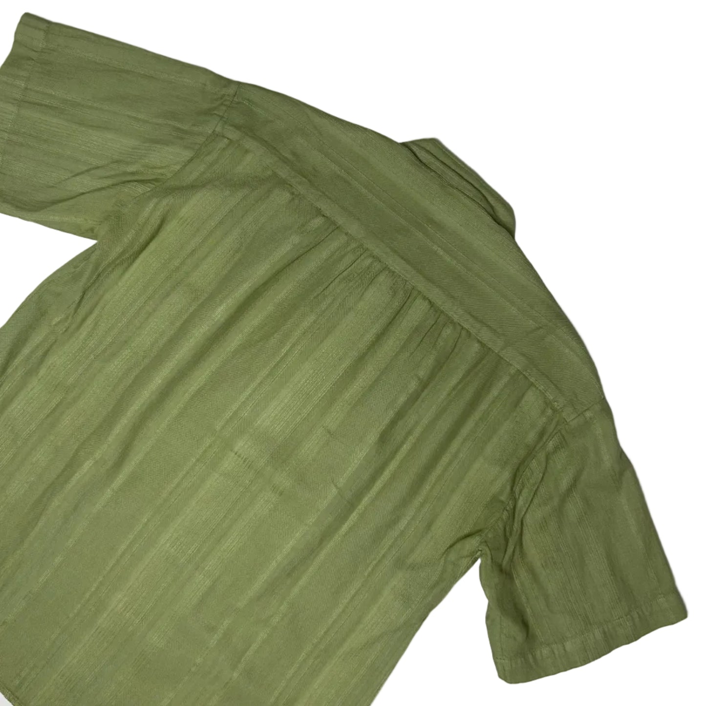 secondhand olive green / khaki cotton Hartford blouse with short sleeves