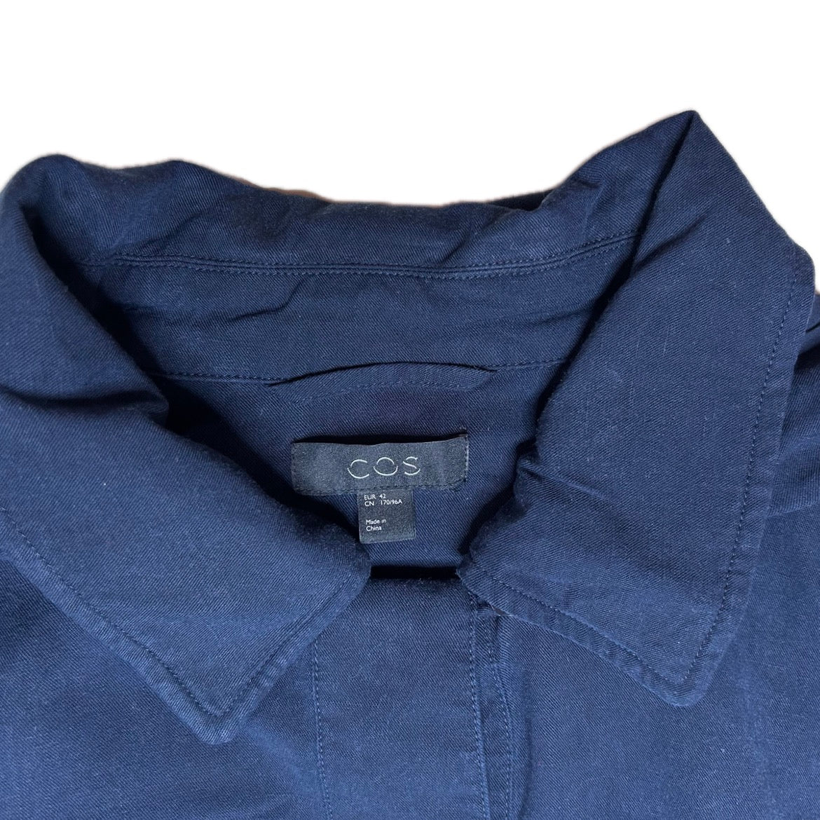Secondhand dark blue Cos Blouse with Hood 