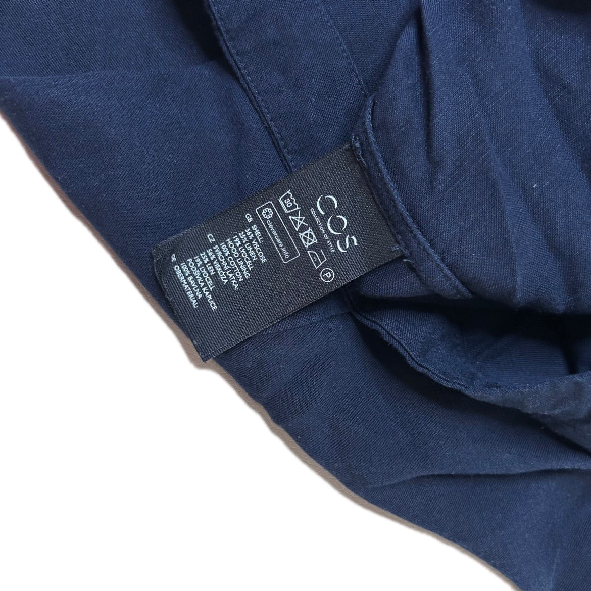 Secondhand dark blue Cos Blouse with Hood 